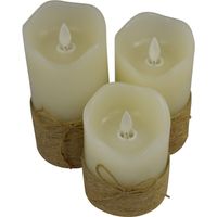 O'Daddy led-kaarsen 10 / 12,5 / 15 cm wax beige 3 stuks - thumbnail