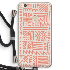 Marrakech Pink: Huawei Ascend P8 Lite (2017) Transparant Hoesje met koord