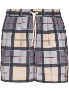 Barbour short de bain à motif tartan - Gris