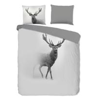 Dekbedovertrek Grey Deer - Eenpersoons (140x200 cm) - Grijs Microvezel - Dessin: Dieren - Pure - Dekbed-Discounter.nl