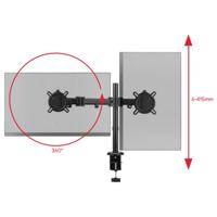 One For All Smart Dual black Monitor-tafelbeugel 33 cm (13) - 81,3 cm (32) Zwart In hoogte verstelbaar, Kantelbaar en roteerbaar, Zwenkbaar