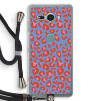 Leopard blue: Sony Xperia XZ2 Compact Transparant Hoesje met koord