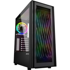 Sharkoon RGB Wave tower behuizing 2x USB-A | 1x USB-C | RGB | Tempered Glass