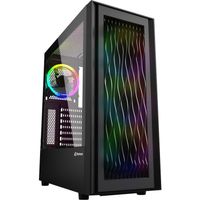 Sharkoon RGB Wave tower behuizing 2x USB-A | 1x USB-C | RGB | Tempered Glass - thumbnail