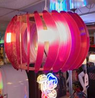 Paarse Hanglamp gemaakt van Gerecyclede Vinylplaten
