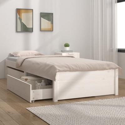 Bedframe met lades wit 90x200 cm