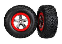 Tires & wheels, assembled, glued (SCT chrome wheels) (TRX-5887) - thumbnail