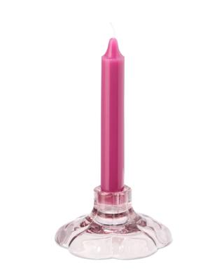 051 Kandelaar 9.7x5cm Glas Roze Bloem (roze)