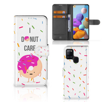 Samsung Galaxy A21s Book Cover Donut Roze - thumbnail
