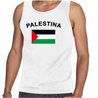Witte heren tanktop met vlag Palestina Witte heren tanktop met vlag Palestina