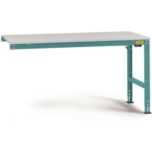 Manuflex LU6128.5021 ESD ESD-werktafel universele standaard aanschuiftafel met melamine schijf, bxdxh = 2000 x 1000 x 763-873 mm Waterblauw