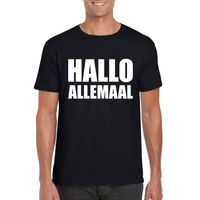 Hallo allemaal tekst t-shirt zwart heren