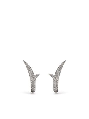Stephen Webster puces d'oreilles Thorn Stem en or blanc 18ct pavées de diamants - Argent