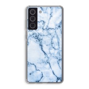 Blauw marmer: Samsung Galaxy S21 FE Transparant Hoesje