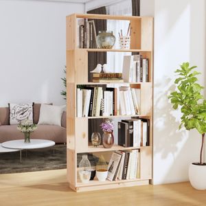 Boekenkast/kamerscherm 80x25x163,5 cm massief grenenhout