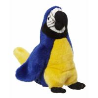 Nature Planet pluche papegaai knuffel - blauw - 26 cm - vogels - dieren