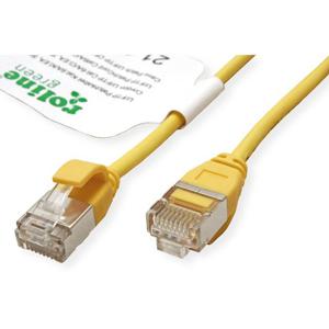 ROLINE GREEN F/UTP DataCenter Patchkabel Cat.6A (Class EA), LSOH, extra dun, geel, 1,5 m