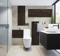 Beton en houttextuur Fotowand badkamer