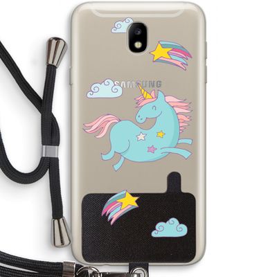 Vliegende eenhoorn: Samsung Galaxy J7 (2017) Transparant Hoesje met koord