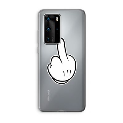 Middle finger white: Huawei P40 Pro Transparant Hoesje