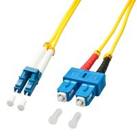 Lindy 3.0m OS2 LC - SC Duplex Glasvezel kabel 3 m Geel