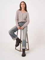 Basic vest met ronde hals van cashmere wolmix