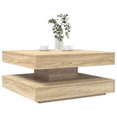 Salontafel 360 graden draaibaar 70x70x34,5 cm sonoma eikenkleur
