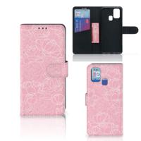 Samsung Galaxy M31 Hoesje White Flowers