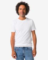 HEMA Heren T-shirts slimfit o-hals extra lang - 2 stuks wit (wit)