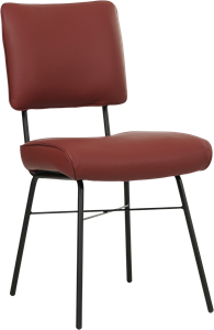 Rode leren industriële design eetkamerstoel Solid - Toledo Leer Cherry (rood leer)