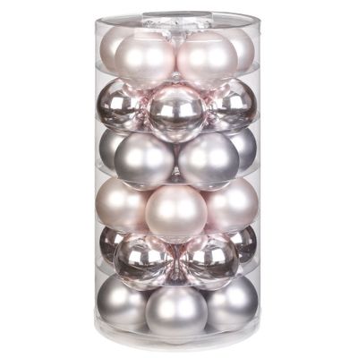 60x stuks glazen kerstballen lichtroze 6 cm glans en mat