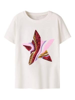 Name it zomer korte mouw t-shirt meisjes - wit - regular fit - NkfKassia
