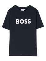 BOSS Kidswear t-shirt à logo embossé - Bleu