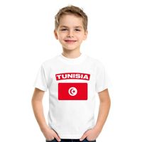 T-shirt met Tunesische vlag wit kinderen XL (158-164)  -