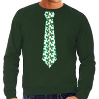 Stropdas Kersttrui/kerst sweater mistletoe groen voor heren - thumbnail