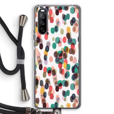 Tropical Dots: Sony Sony Xperia 10 III Transparant Hoesje met koord