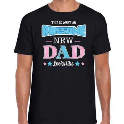 Cadeau t-shirt aanstaande papa - awesome new dad - roze/blauw - heren - Vaderdag/verjaardag Cadeau t-shirt aanstaande papa - awesome new dad - roze/blauw - heren - Vaderdag/verjaardag