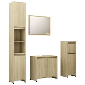 The Living Store Badkamerset - Meubelset - 183.5 cm - Sonoma eiken - Duurzaam spaanplaat