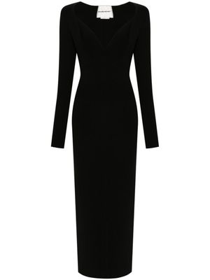 Roland Mouret robe en maille à détails plissés - Noir