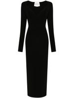 Roland Mouret robe en maille à détails plissés - Noir