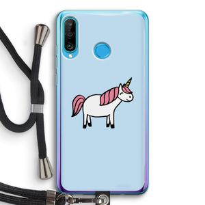 Eenhoorn: Huawei P30 Lite Transparant Hoesje met koord
