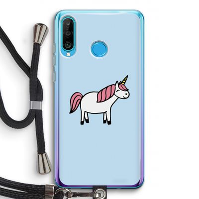 Eenhoorn: Huawei P30 Lite Transparant Hoesje met koord
