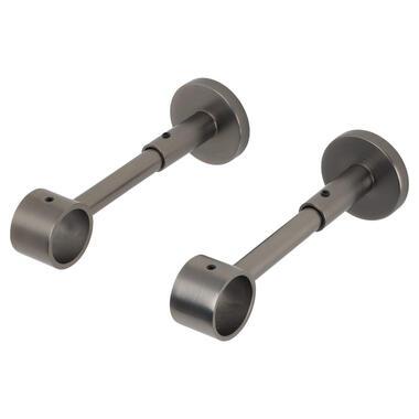 Afstandsteun gordijnroede - gun metal - Ø28mm - S/2 (2016382) - Leen Bakker