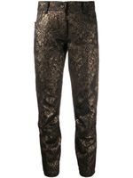 Ann Demeulemeester pantalon crop à effet métallisé - Noir