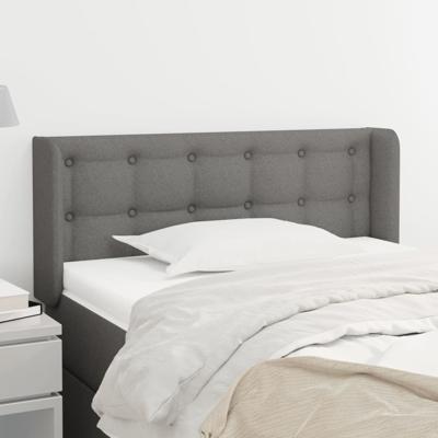Hoofdbord met randen 83x16x78/88 cm stof donkergrijs
