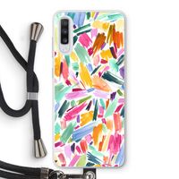 Watercolor Brushstrokes: Samsung Galaxy A70 Transparant Hoesje met koord Watercolor Brushstrokes: Samsung Galaxy A70 Transparant Hoesje met koord