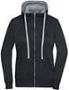 James & Nicholson JN962 Ladies´ Lifestyle Zip-Hoody - Black/Grey-Heather - XXL