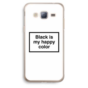 Black is my happy color: Samsung Galaxy J3 (2016) Transparant Hoesje