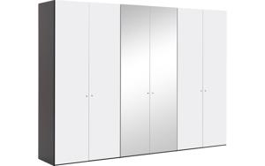 Goossens Kledingkast Easy Storage Ddk, Kledingkast 304 cm breed, 220 cm hoog, 4x draaideur en 2x spiegel draaideur midden