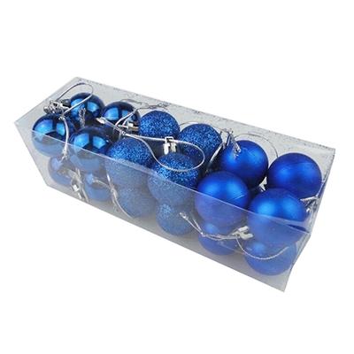 24 stuks 3cm Home kerstboom decor bal bauble opknoping xmas partij ornament decoraties (blauw)